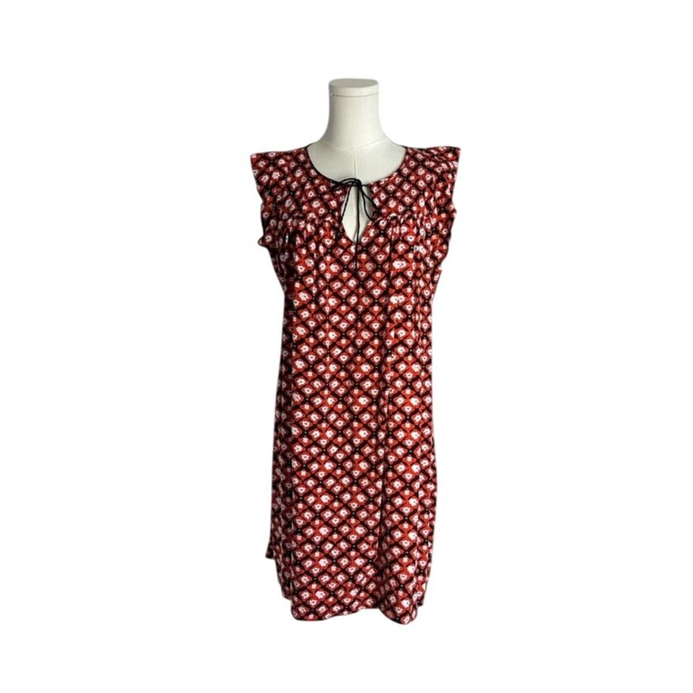 LOFT Red Print Dress, L